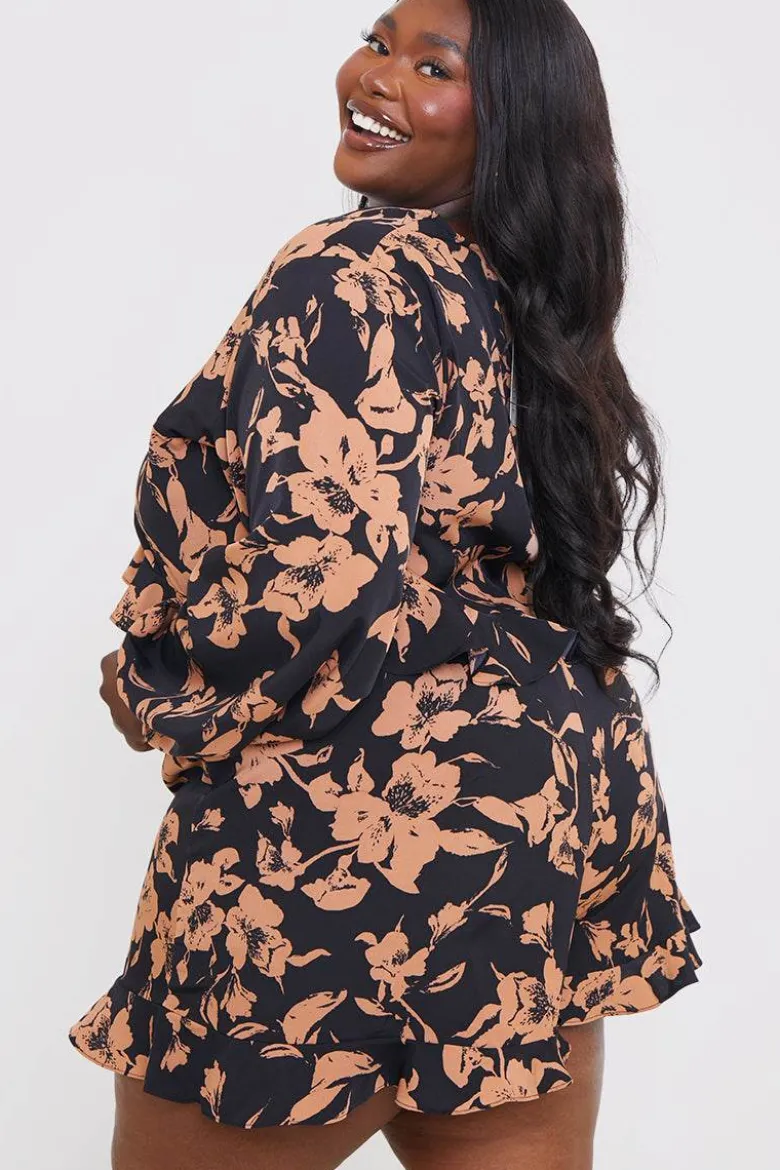Abstract Floral Frill Co-Ord Shorts