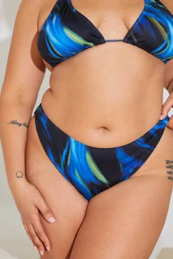 Abstract Print Boomerang Bikini Bottoms