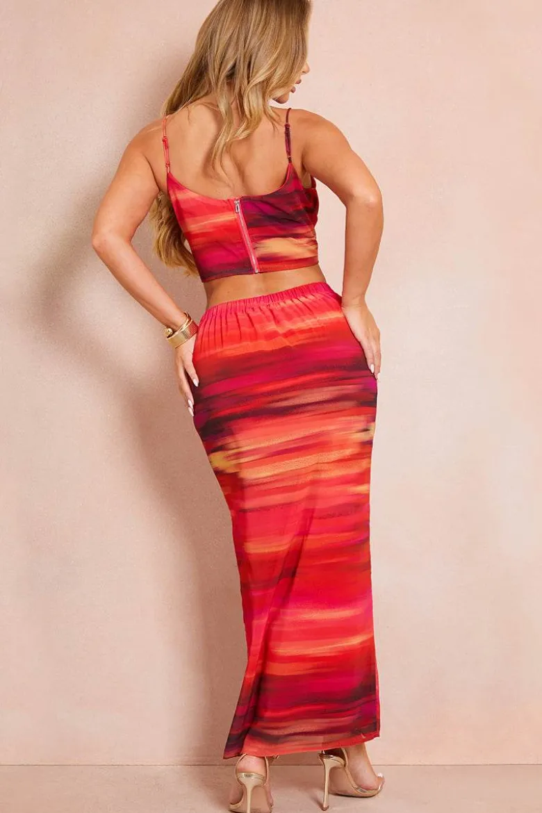 Abstract Print Co-Ord Maxi Skirt