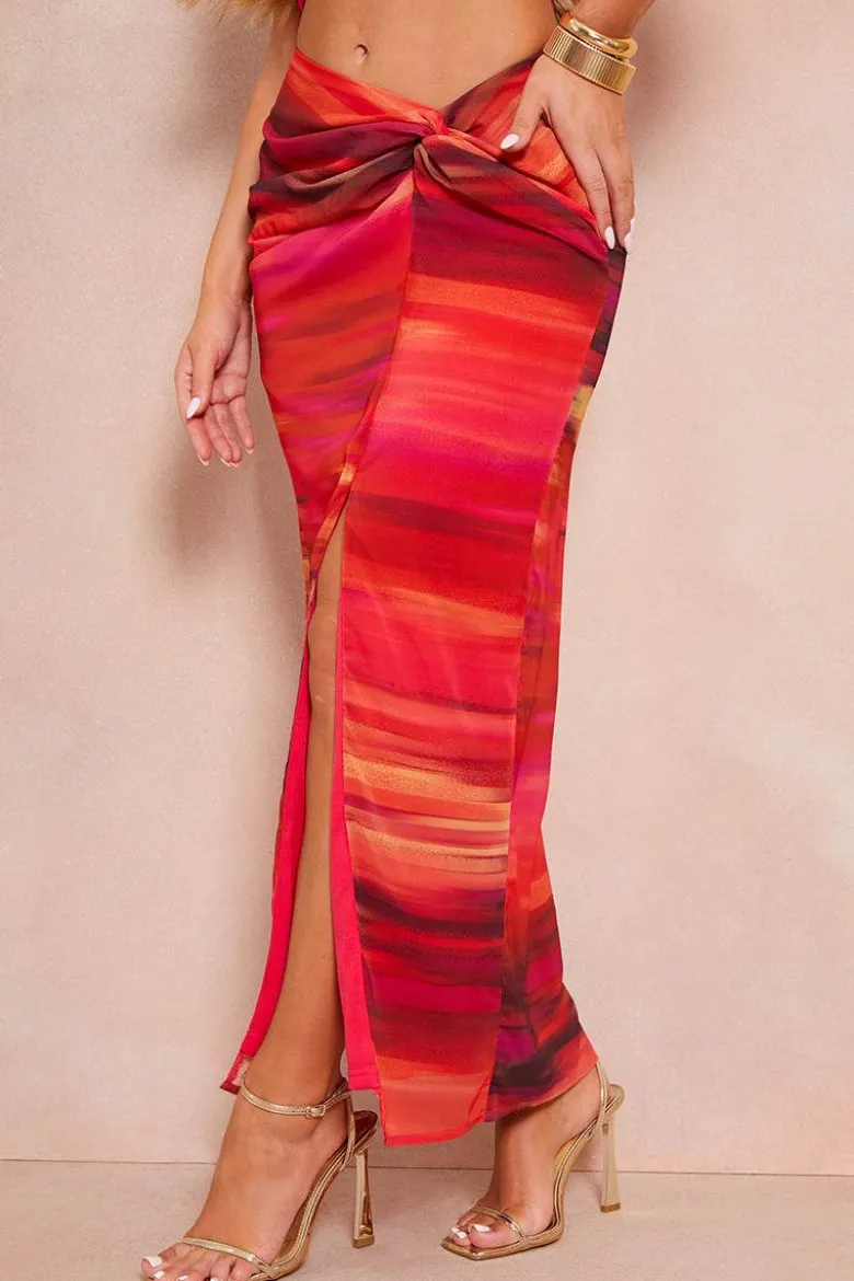Abstract Print Co-Ord Maxi Skirt