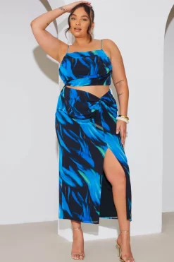 Abstract Print Maxi Co-Ord Skirt