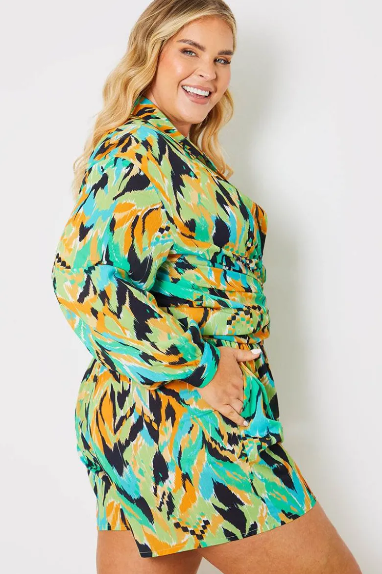 Abstract Print Tie Waist Co-Ord Beach Short