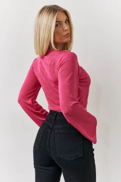 Acetate Slinky Co-Ord Wrap Crop Top