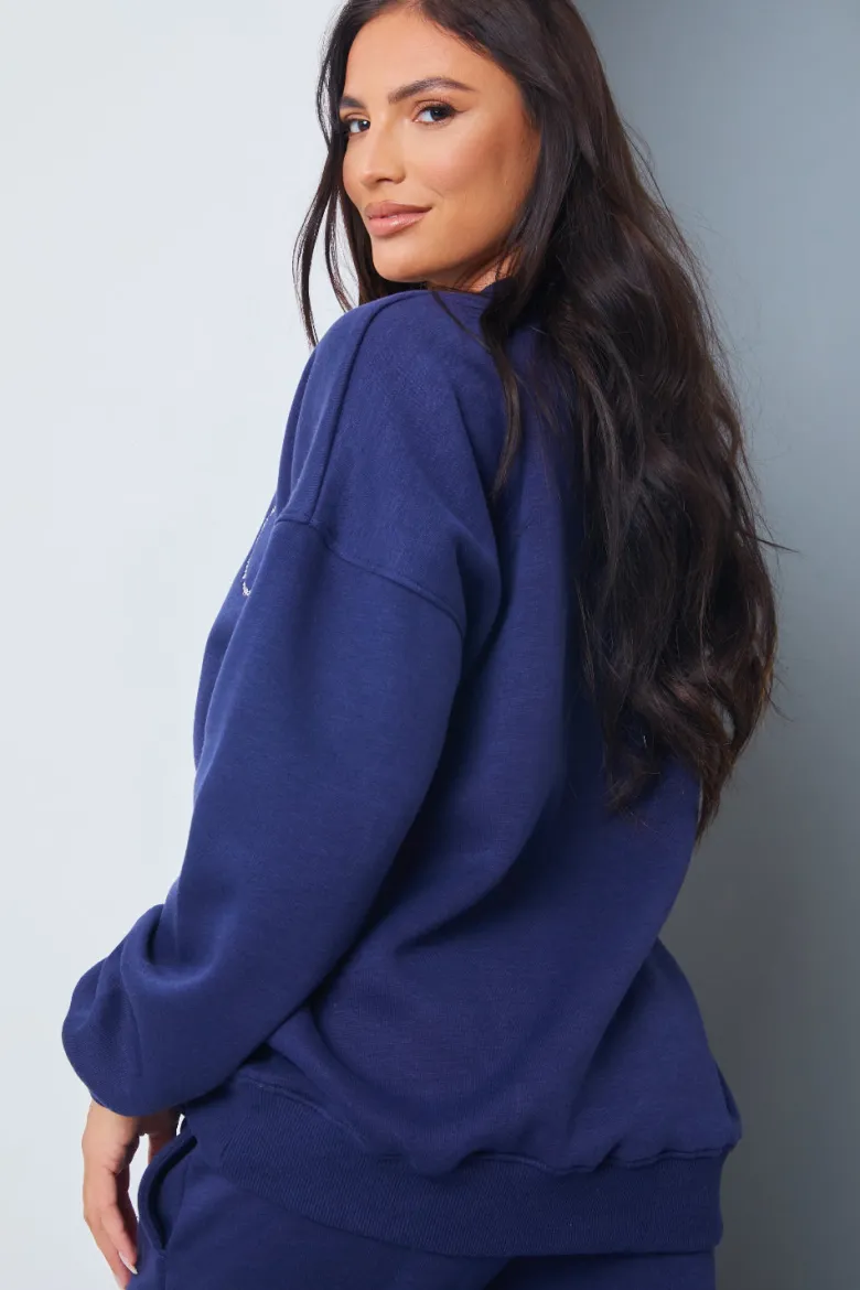 Active' Circle Slogan Sweater