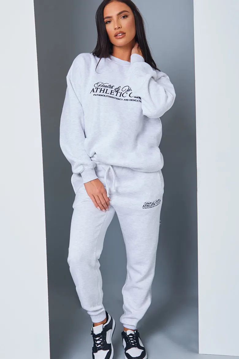Athletic Club' Slogan Oversized Sweater