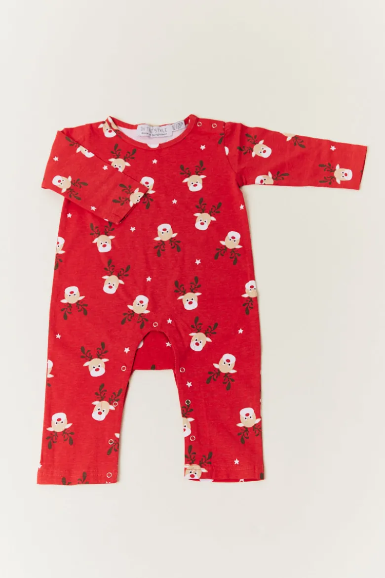 Babies Reindeer Print Matching Family Romper