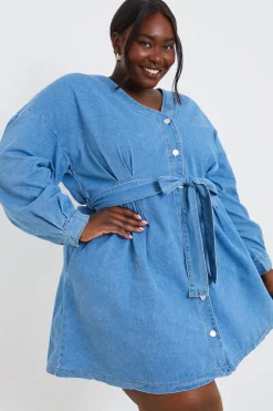 Belted Denim Shirt Dress