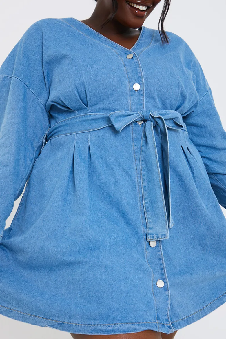 Belted Denim Shirt Dress