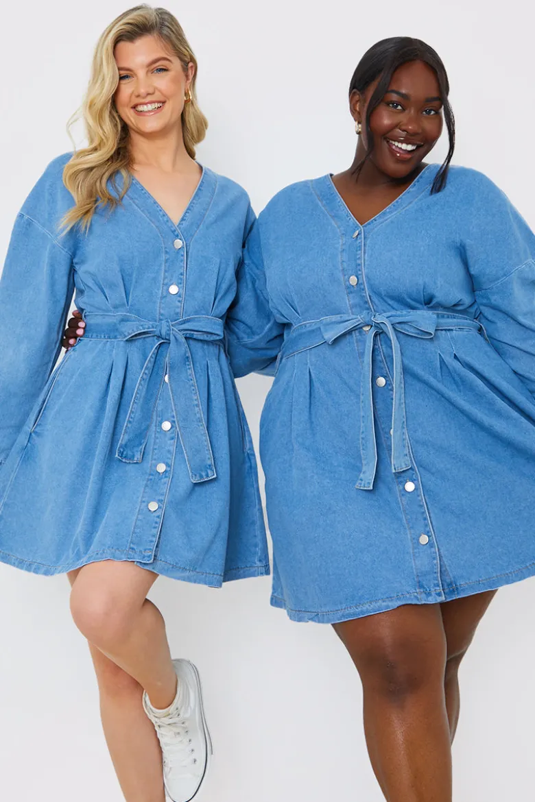 Belted Denim Shirt Dress