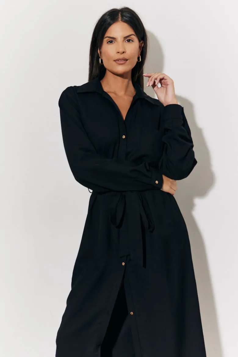 Belted Midi Shirt Dress