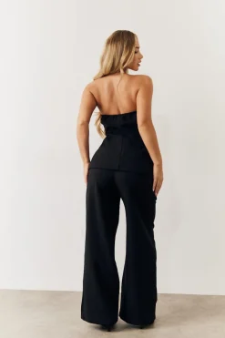 Black Bandeau Sweetheart Neckline Waistcoat