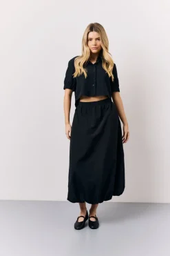 Black Co-Ord Cropped Shirt