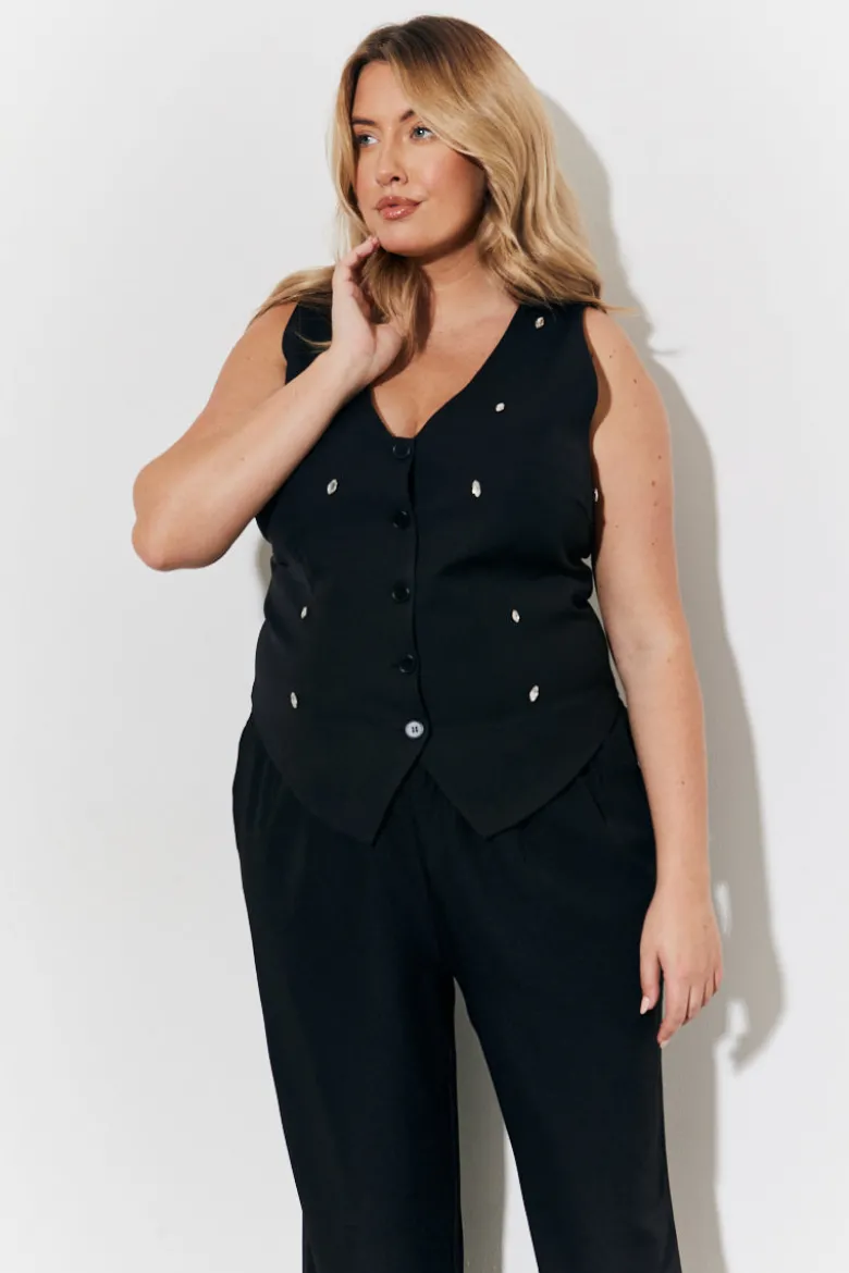 Black Embellished Waistcoat