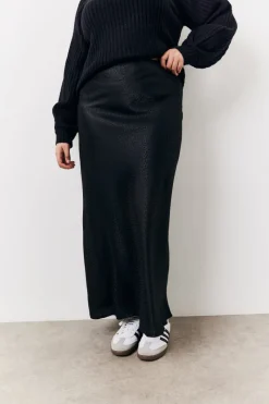 Black Jacquard Printed Slip Skirt