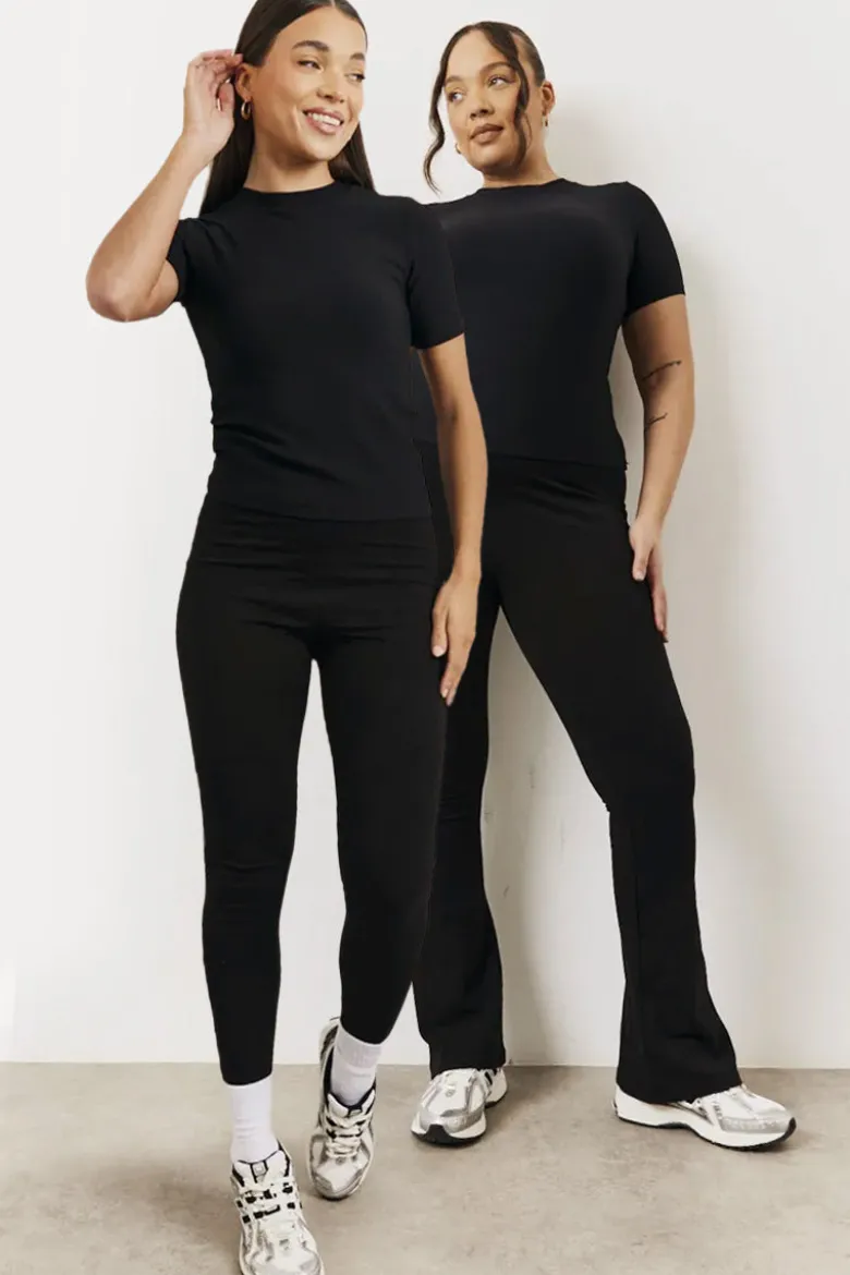 Black 2 Pack Jersey Kickflare and Legging