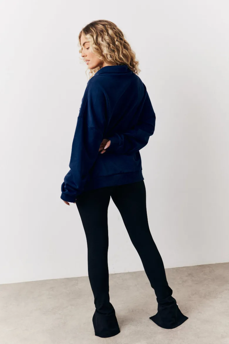 Black Sculpt & Control High Waisted Split Hem Ribbed Legging