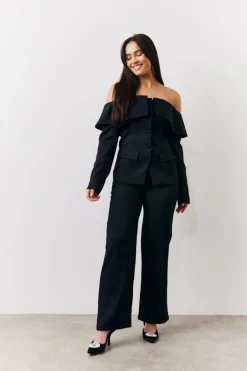 Black Tailored High Waist Trouser