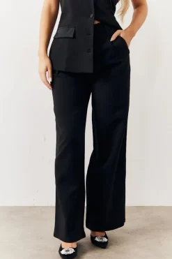 Black Tailored Wide Leg Trouser
