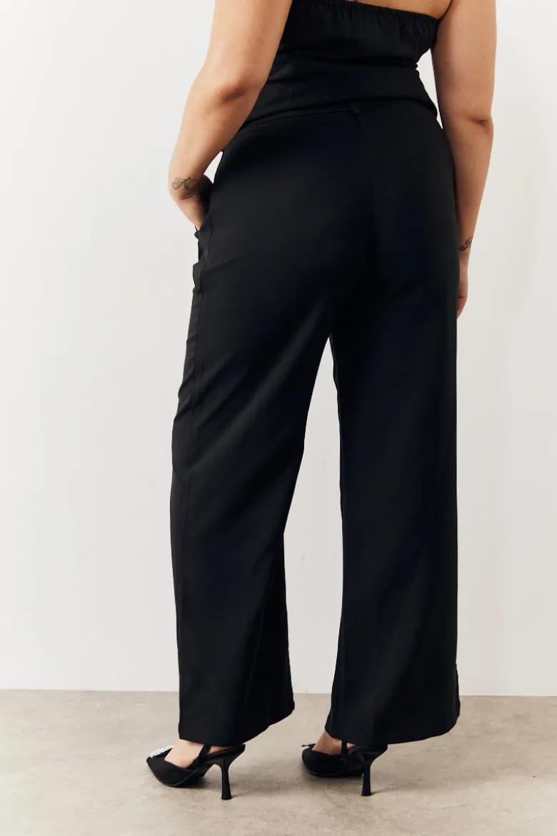 Black Tailored Wide Leg Trouser