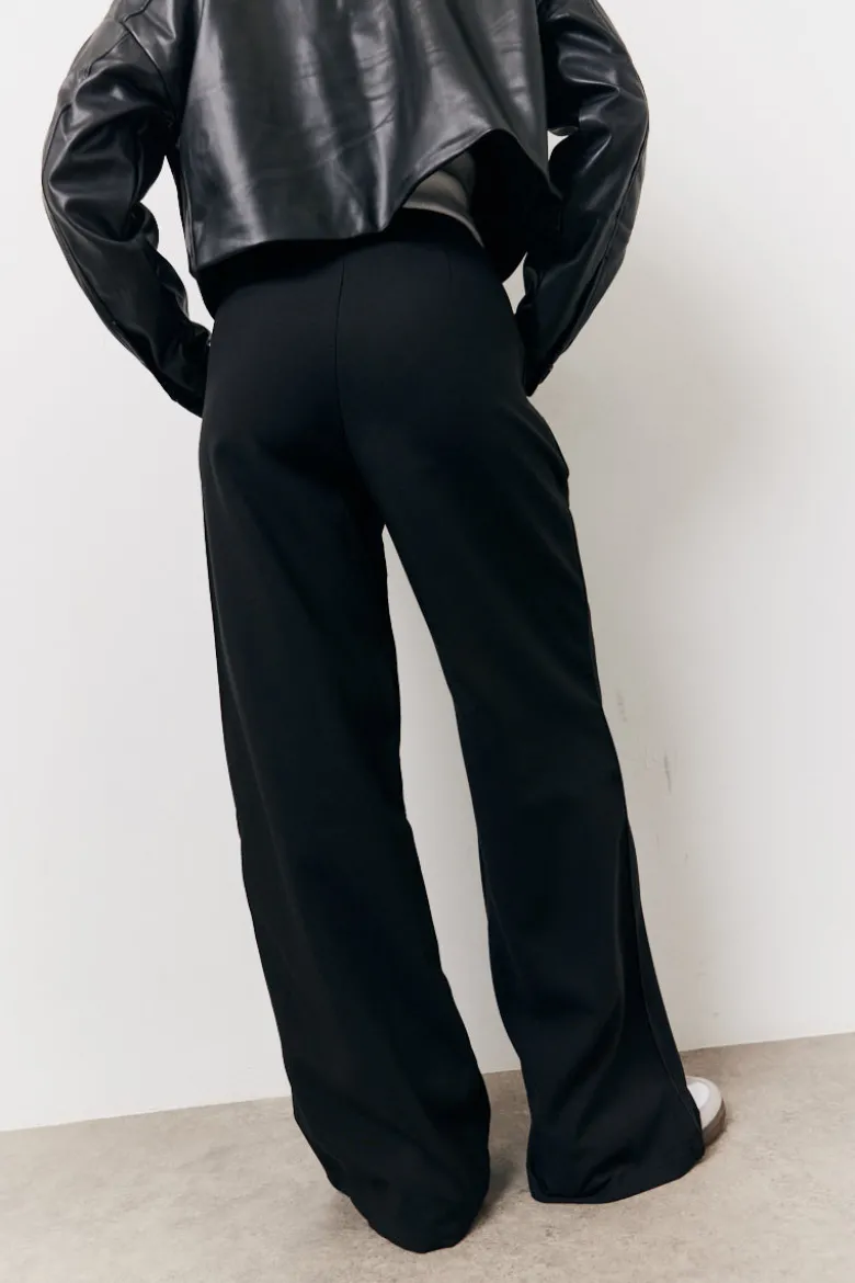 Black Tailored Wide Leg Trouser