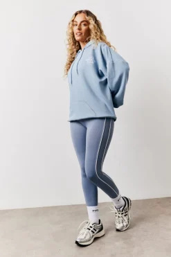 Blue Fits Sports Club Graphic Oversized Hoodie