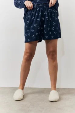 Bow Print Long Sleeve and Short PJ Set