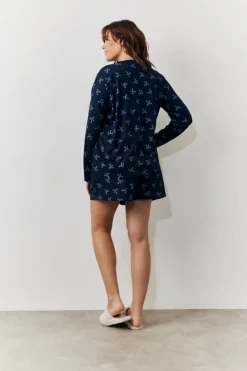 Bow Print Long Sleeve and Short PJ Set