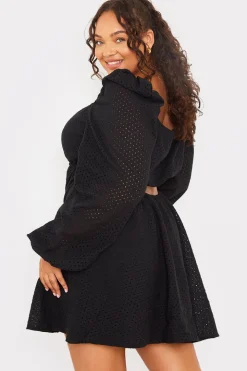 Broderie Cut Out Mini Dress