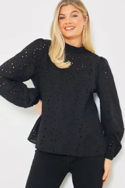 Broderie High Neck Blouse