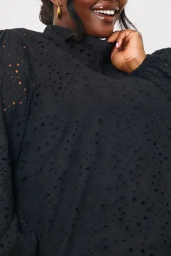 Broderie High Neck Blouse