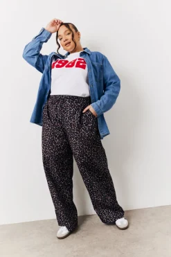 Brown Leopard Print Trousers