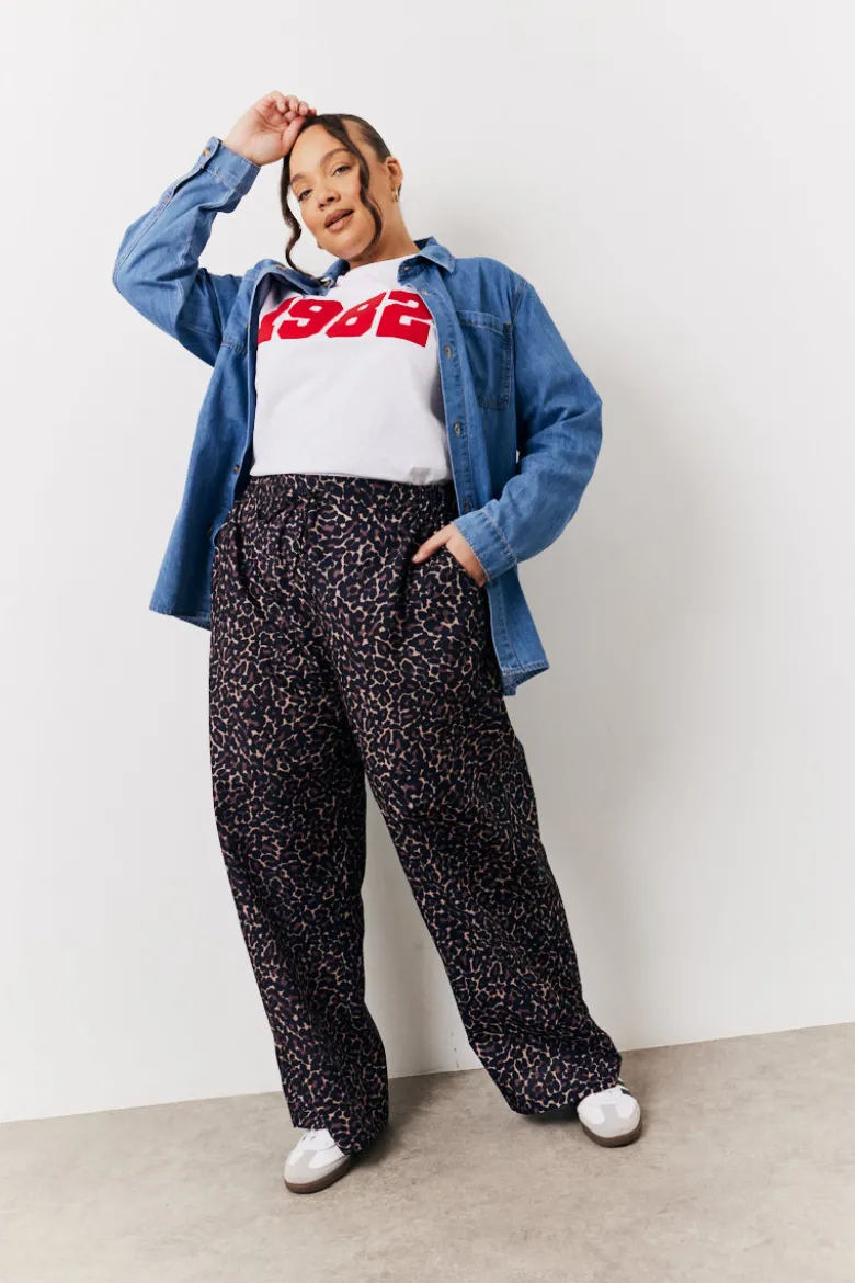 Brown Leopard Print Trousers