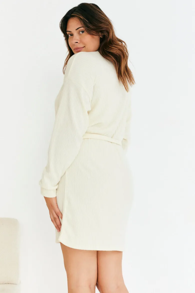 Brushed Rib Loose Belted Dress
