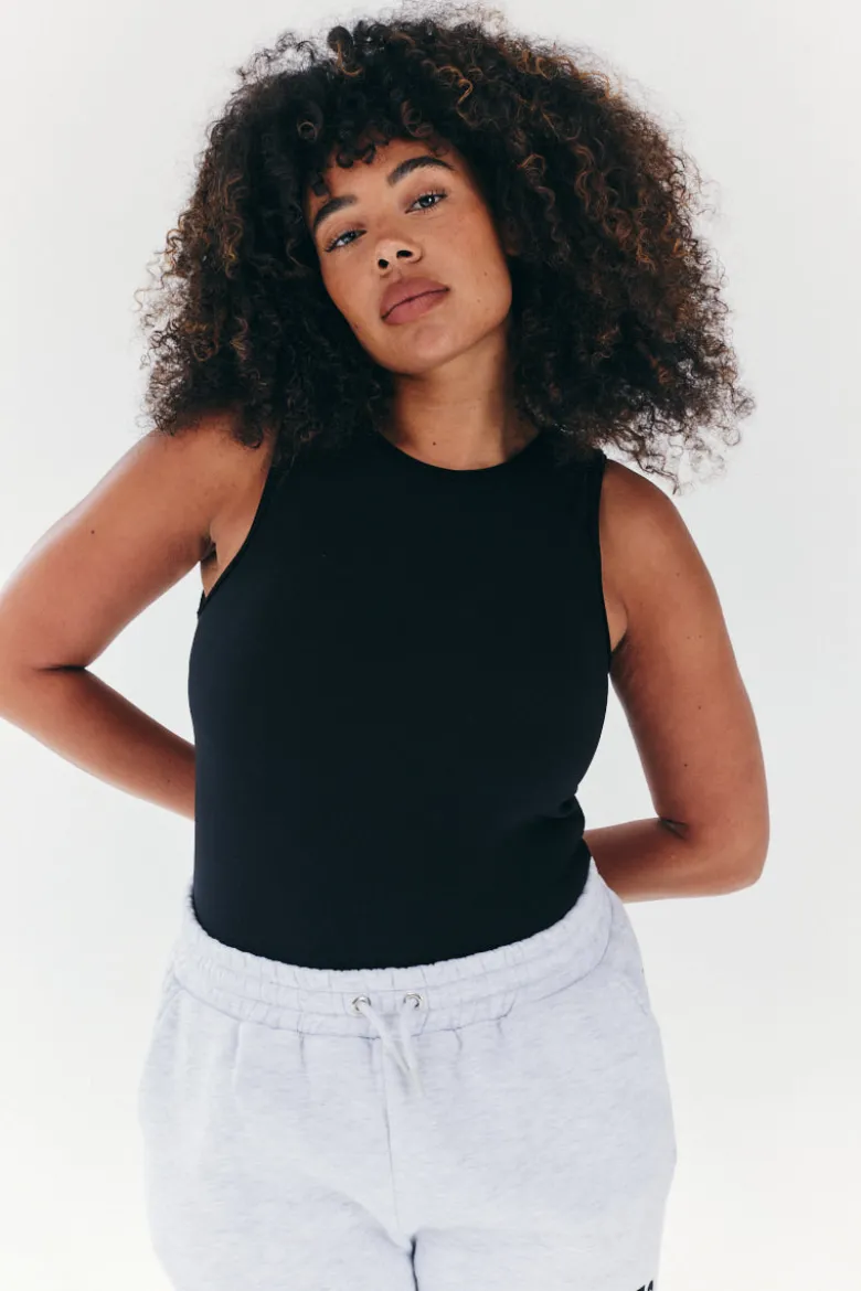 Built In Bra Sculpt & Control Racer Neck Bodysuit