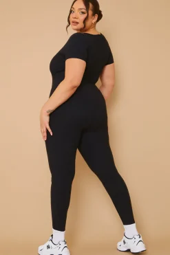 Built-In Bra Short Sleeve Sculpt and Control Unitard