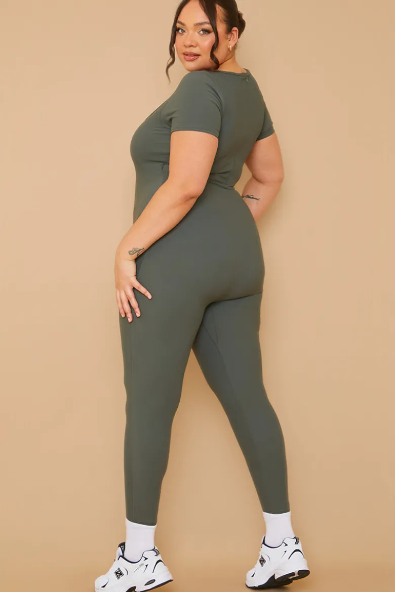 Built-In Bra Short Sleeve Sculpt and Control Unitard
