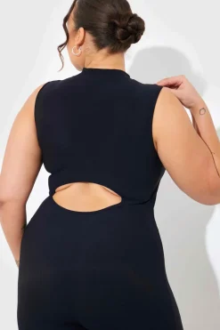 Built-In Bra Zip Front Sculpt and Control Unitard