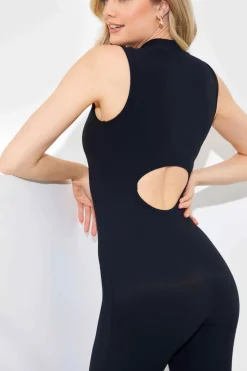 Built-In Bra Zip Front Sculpt and Control Unitard