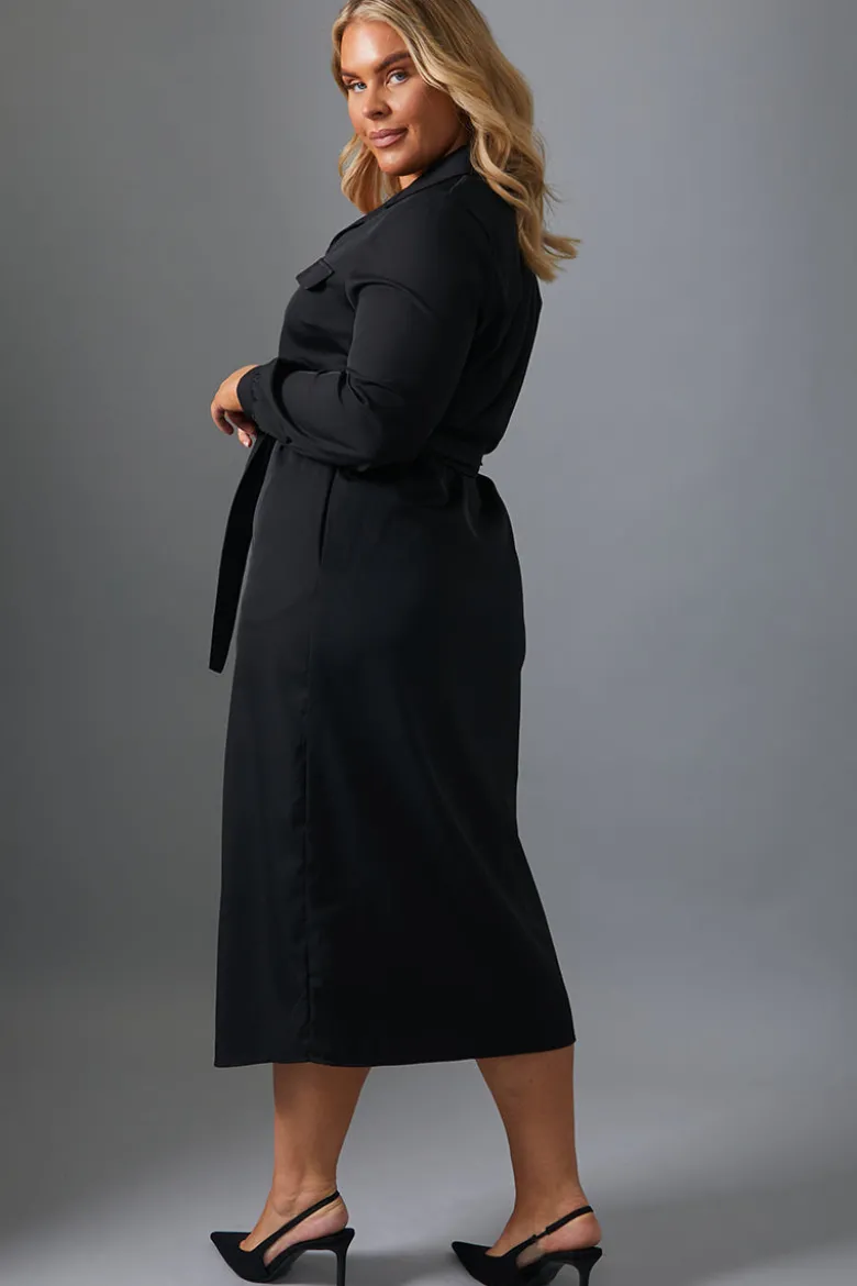Button Up Belted Dress