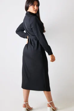 Button Up Belted Dress