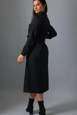 Button Up Belted Dress