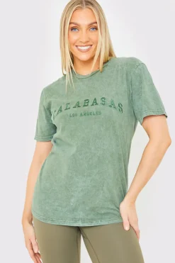 Calabasas' Acid Wash Slogan T-Shirt