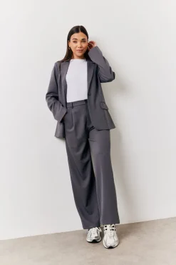 Charcoal Elastic Waist Back Trouser