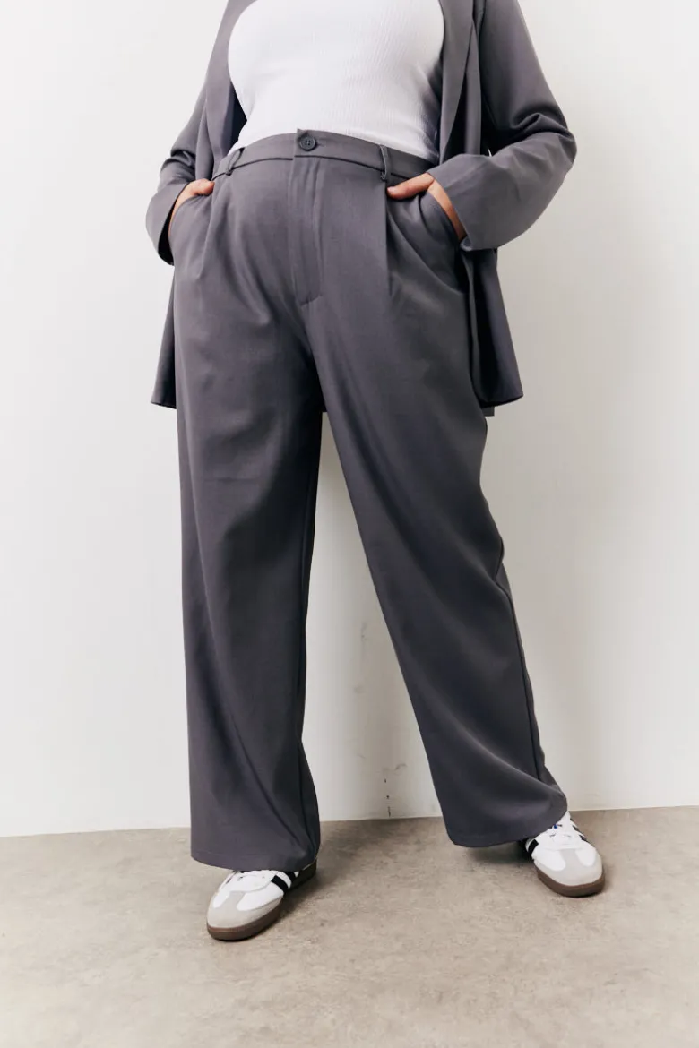 Charcoal Elastic Waist Back Trouser