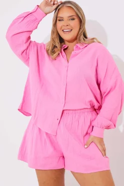 Cheesecloth Elasticated Waist Co-Ord Short