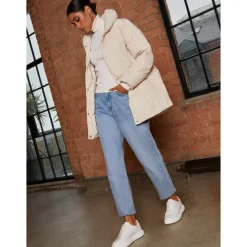 Chi Chi London Padded Puffer Coat in Cream