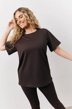 Chocolate Crew Neck Active Co-Ord T-Shirt