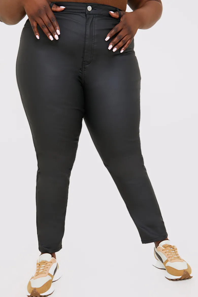 Coated High Waisted Jeans