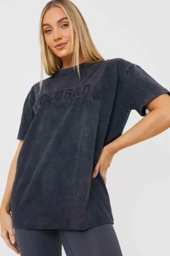 Colorado' Acid Wash Slogan T-Shirt