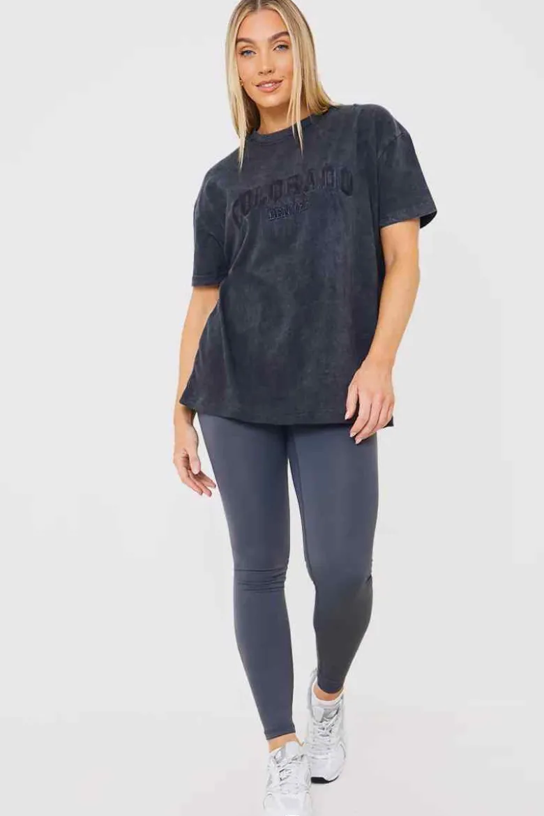 Colorado' Acid Wash Slogan T-Shirt